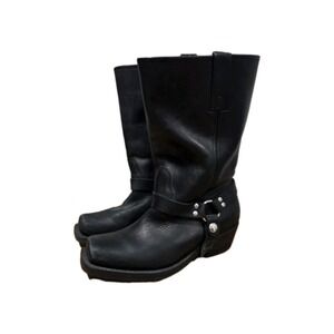 Dingo 1969 Molly Harness Moto Boots Black Leather Buckle By Anthropologie Sz 7.5